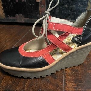 Fly London Yett Wedge Sandals US 6-6.5 Europe 36 EUC